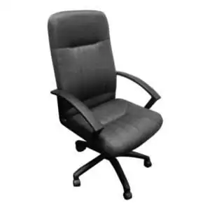 site office cabin manager chair high back black leather swivel