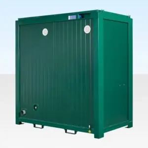 Double Mains Toilet 1+1 unit 8Ft x 5Ft green steel cabin