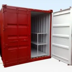 flat floor bunded store red exterior