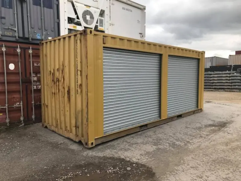 Yellow 20ft Used Container Dual Side Roll-Up Doors | Strong Storage - Image 3