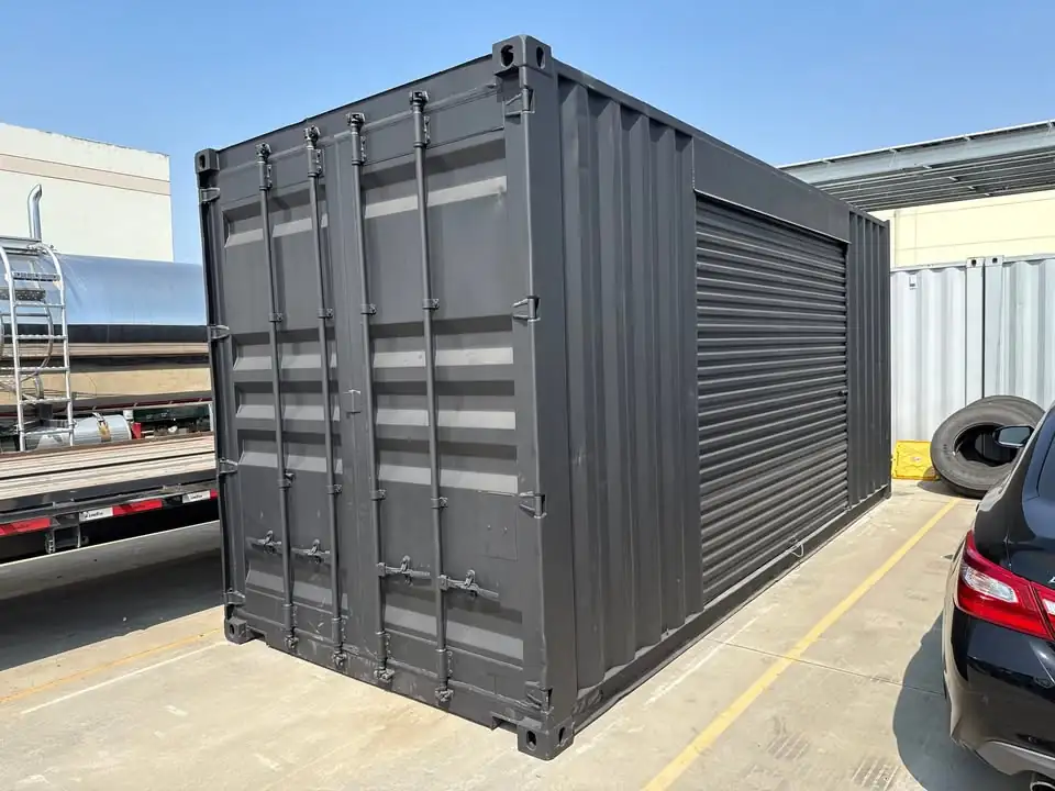 20ft used matte black shipping container