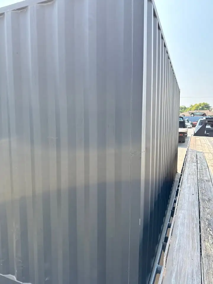 Best 20ft Used Matte Black Shipping Container w/ Roll-Up Door - Image 4