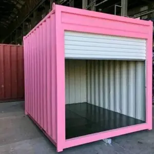10ft pink shipping container with roll-up door