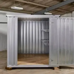 3m galvanised flat pack storage container