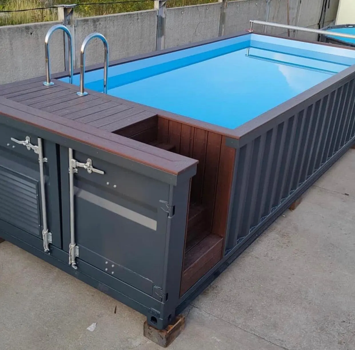 20ft container pool eco-friendly blue