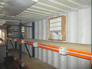 40 ft Container Shop – Climate Controlled Office + Inventory Storage / Racking - Image 13