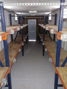 40 ft Container Shop – Climate Controlled Office + Inventory Storage / Racking - Image 4