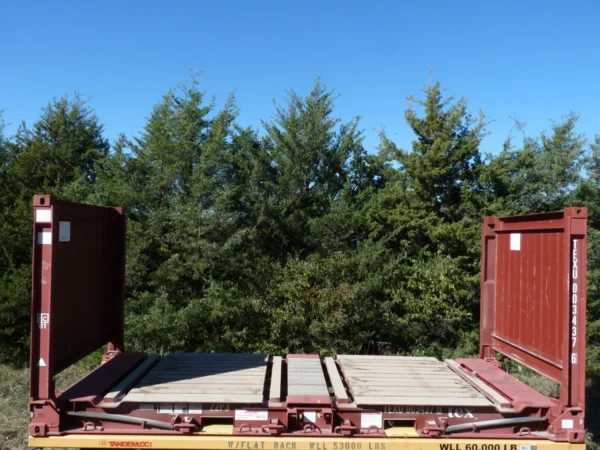 20′ Flat Rack Shipping Container – One Trip (Like New)
