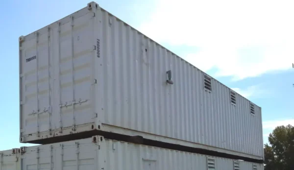 40 ft Container Shop – Climate Controlled Office + Inventory Storage / Racking