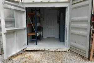 40 ft Container Shop – Climate Controlled Office + Inventory Storage / Racking - Image 6