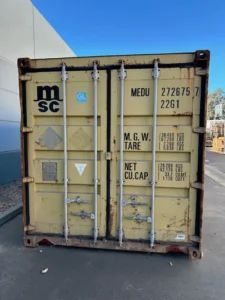 Used 20ft Conex Shipping / Storage Container – Yellow/Gold - Image 2