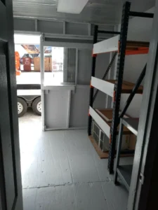 40 ft Container Shop – Climate Controlled Office + Inventory Storage / Racking - Image 7
