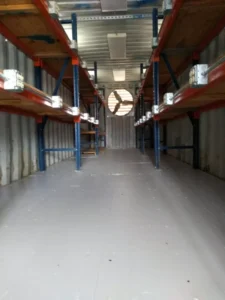 40 ft Container Shop – Climate Controlled Office + Inventory Storage / Racking - Image 8