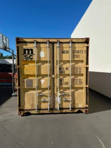 Used 20ft Conex Shipping / Storage Container – Yellow/Gold - Image 4