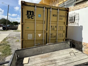 Used 20ft Conex Shipping / Storage Container – Yellow/Gold - Image 5
