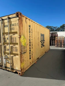 Used 20ft Conex Shipping / Storage Container – Yellow/Gold - Image 6